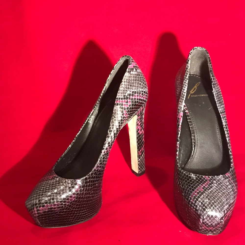 Brian Atwood Snake Print Pumps